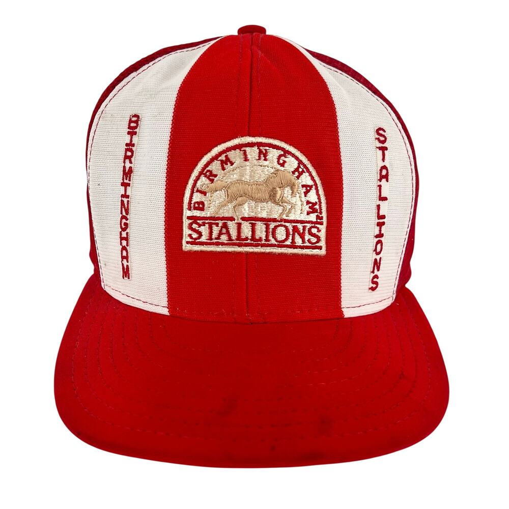 80s Birmingham Stallions AJD Lucky Stripes Trucker Hat 1980s Vintage